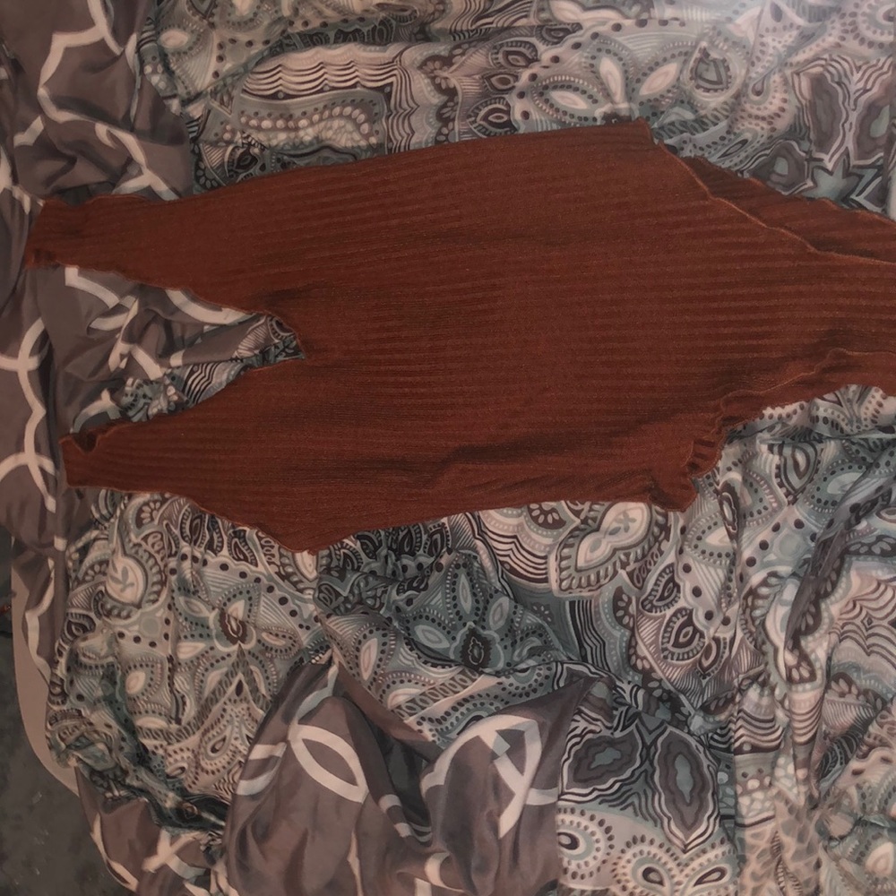 a maroon ish brownish romper